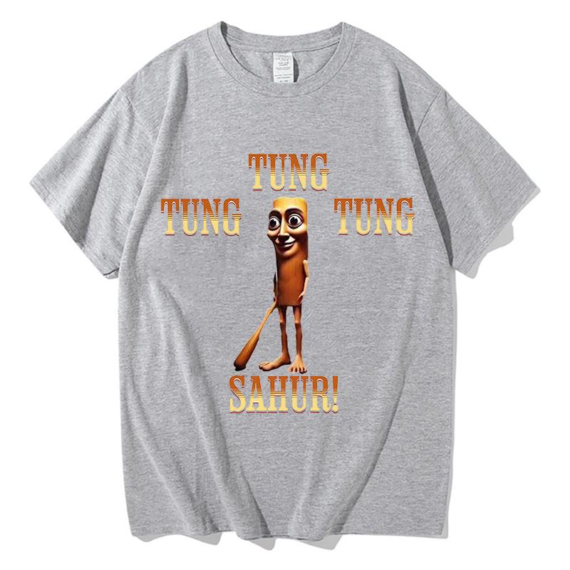 Tung Tung Tung Sahur- Italian Brainrot Meme TShirts Funny Men/Women Clothing Aesthetic Tops Unisex Clothes Cotton Soft T-shirts