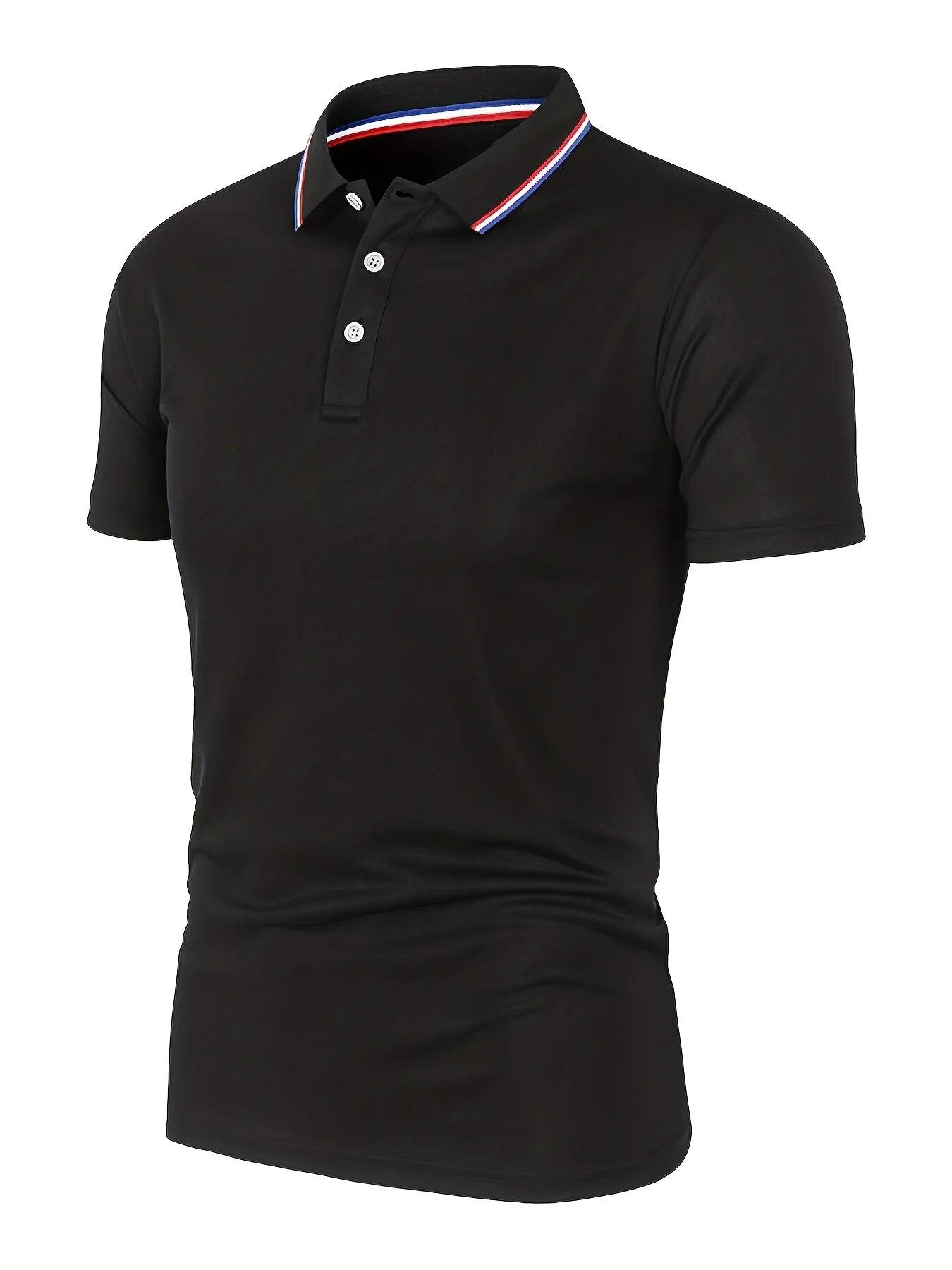 

Men s Summer Casual Breathable Comfortable Shirt Men s Solid Color High Quality Short Sleeve T-Shirt S чёрный