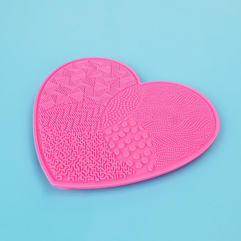 Makeup Brush Storage Pad Silicone Washing Pad Suction Cup Heart Shaped Beauty Cleaning Pad Creative Household Products