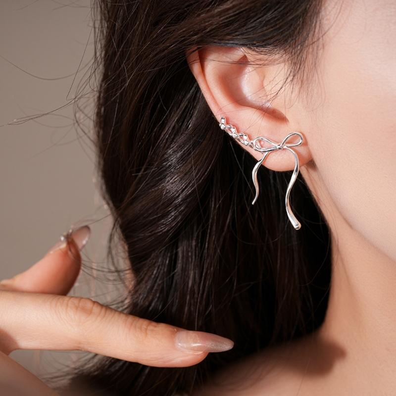 Stylish Copper Bowknot Drop Earrings Fashion Accessory Ideal for Enhancing Outfits at Various Event