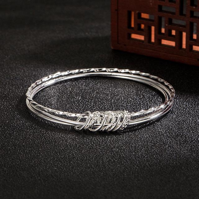 New Korean Fashion 925 Sterling Silver Lucky Beads Bangles For Women Bracelets Luxury Designer Party Wedding Jewelry Gifts