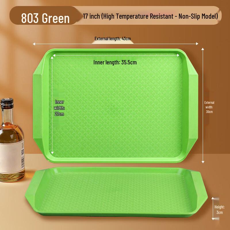 Thickened Anti-slip Rectangular Plastic Serving Tray