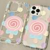 Lollipop Clear Phone Case For iPhone 12 Case iPhone 11 13 15 14 Pro Max XR XS 7 8 Plus SE 2020 Shockproof Bumper Silicone Cover