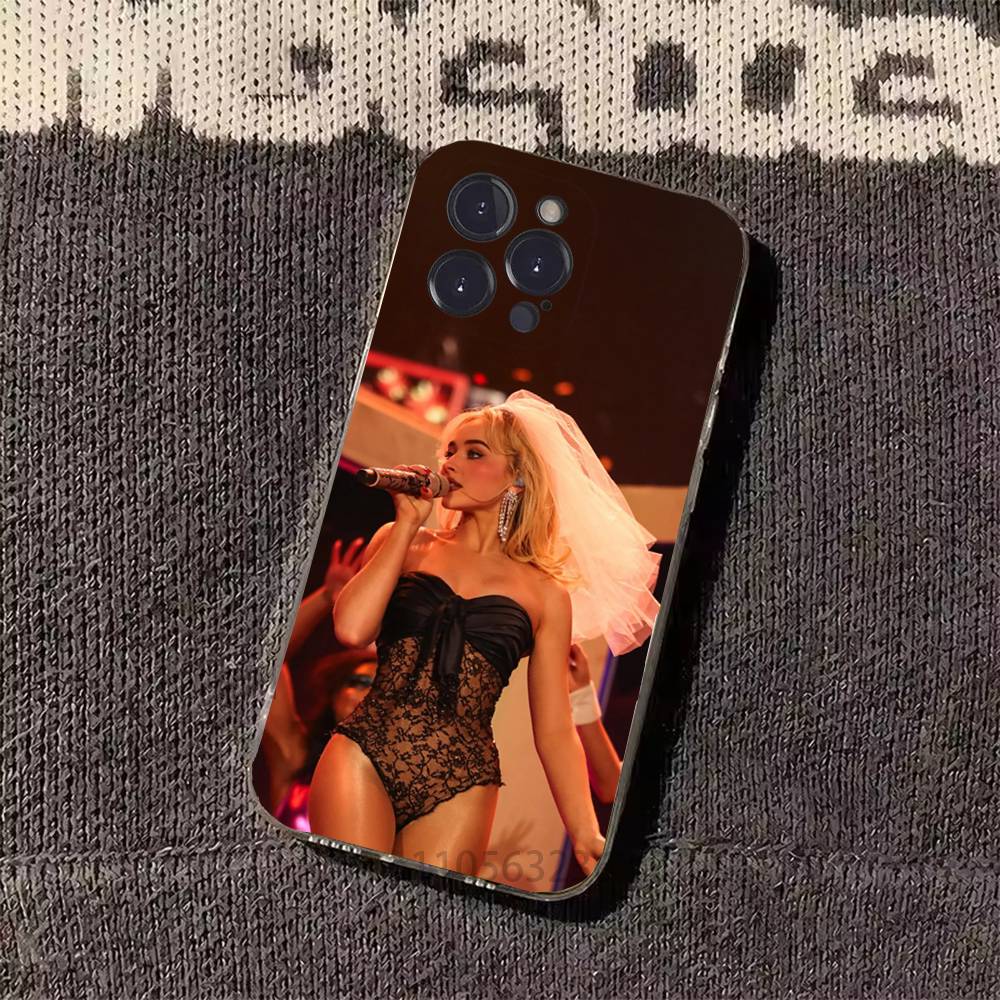 

S-sabrina C-Carpenter Cartoon Phone Cases For iPhone 17 16 15 14 13 12 11 Pro Max Plus Luxury Camera Protection Plastic iPhone14Plus
