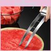 Durable 304 Stainless Steel Watermelon Cutter Black Handle Fruit Dicing Tool