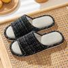 Linen Couple's Slippers Indoor Home Household Women Slippers Cotton Linen Couples Anti-slip Slippers Floor Mute Sandals Slippers