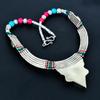 Turquoise, Coral 925 Sterling Silver Necklace Tibetan Silver Necklace Bohemian Antique Necklace Handmade Jewelry Nepali Necklace Gift For Wife