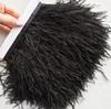 Feather1Meter Black Ostrich Feather Fringe Trim Fluffy White Feathers for Sewing Party Dress Decor Plumage Fabric Trimmings