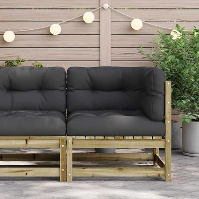 Garden Corner Sofa with Cushions Pressure Treated Pine Wood
