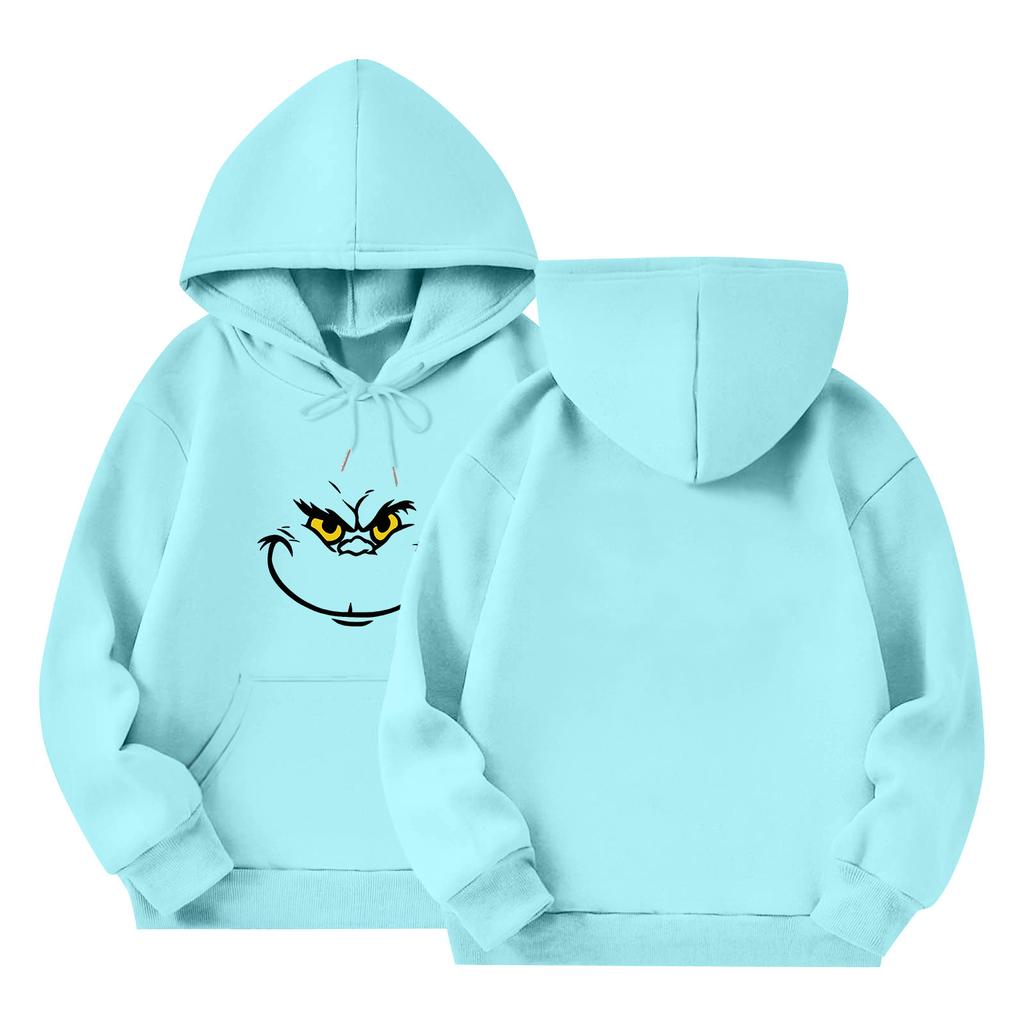 Children's Long-sleeved Loose-fitting Pullover Hoodie With Drawstring And Solid Color
