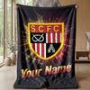 Stoke City FC Coperta in Flanella con Nome Personalizzato Logo Calcio Coperta in Pile Personalizzata Regalo Speciale per Divano Camera da Letto Casa