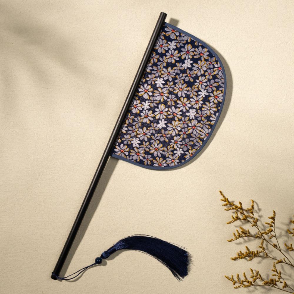 Long Handle Chinese Style Fan Exquisite Decorative Fan Home Decoration Hand Held Fans  Summer