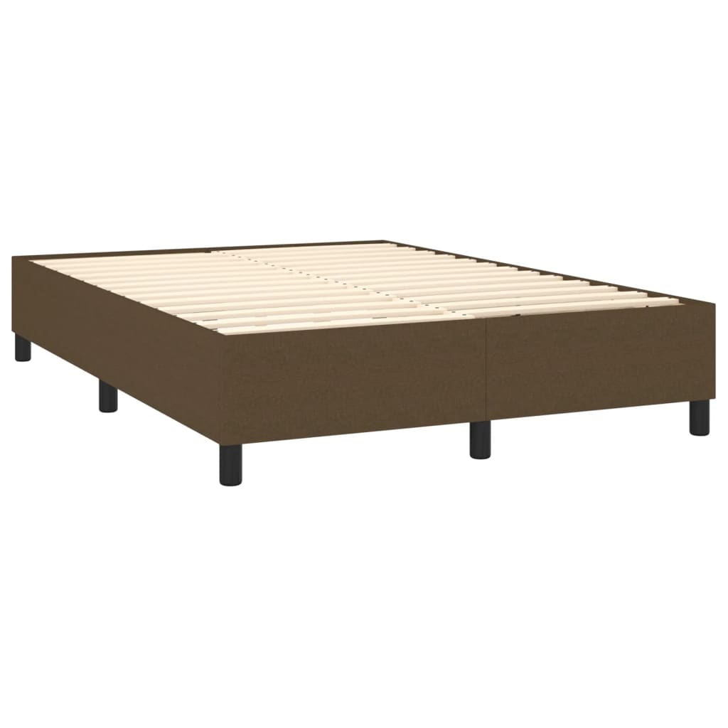 Vidaxl Bed Frame Without Mattress, Dark Brown, 140X190 Cm, Fabric