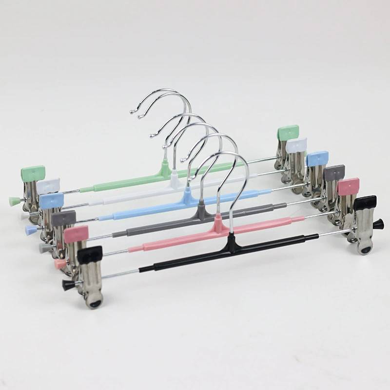 Standard Wardrobe Pants Hanger With Non Slip Stainless Steel Clips For Home Storage And Organization