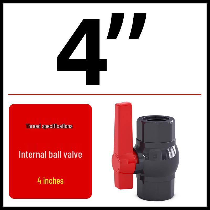 PVC Internal Thread Ball Valve - Double Thread Water Pipe Fitting (Sizes: 20, 25, 32, 40, 50, 63, 75, 110)