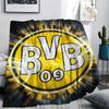 Coperta in Flanella con Stampa Logo Borussia Dortmund, Alta qualità Confortevole per Tutte le Stagioni, Decorazione per la Casa, Calore e Comfort, Perfetta per Regali di Natale