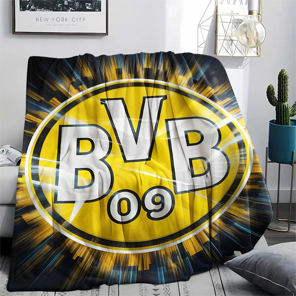 Coperta in Flanella con Stampa Logo Borussia Dortmund, Alta qualità Confortevole per Tutte le Stagioni, Decorazione per la Casa, Calore e Comfort, Perfetta per Regali di Natale