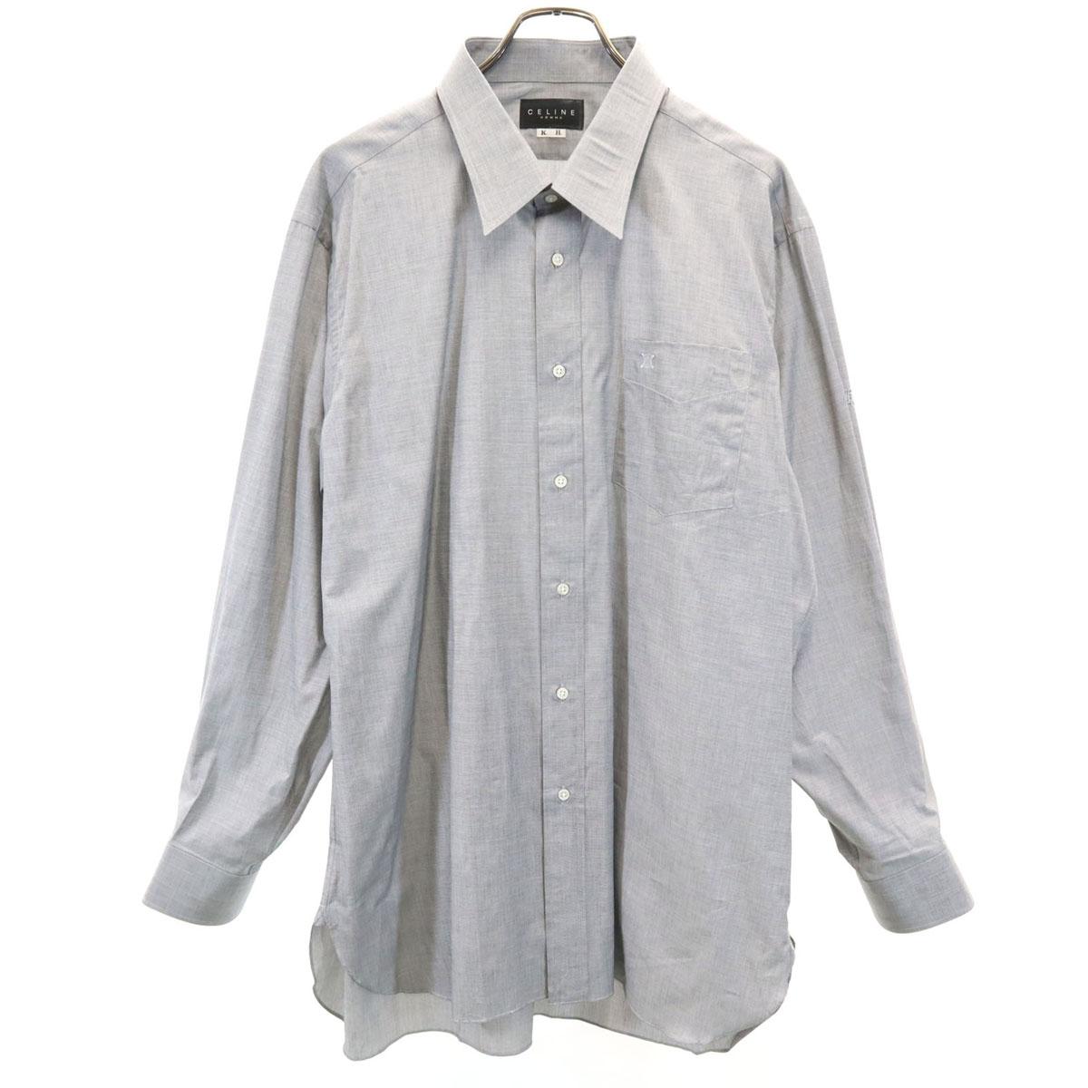 

CELINE Long sleeve One point embroidery Cotton shirt gray Men s Used