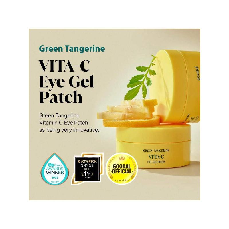 Goodal Grüne Mandarine Vitamin C Feuchtigkeitsspendende Augenmaske 72g (60 Blatt) | 5-Minuten, Feuchtigkeitsspendendes Gel-Patch (2024 Erweiterte Version)