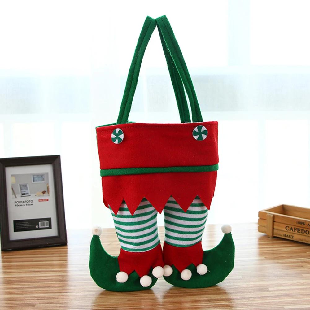 Christmas Elf Candy Bags Velvet Bags Santa Claus Pants Handbag Bags For Packaging Festival Party Decor Xmas Tree Decoration 2025