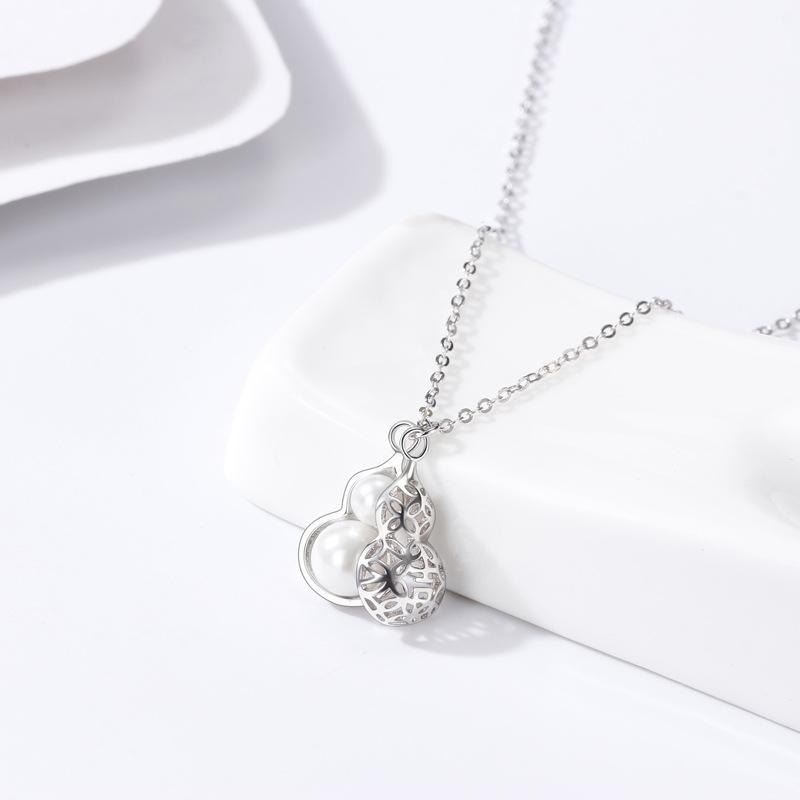 Fulu Pearl Gourd Necklace Women's Fashion Retro Niche Light Luxury Temperament Senior Pendant Gift Women