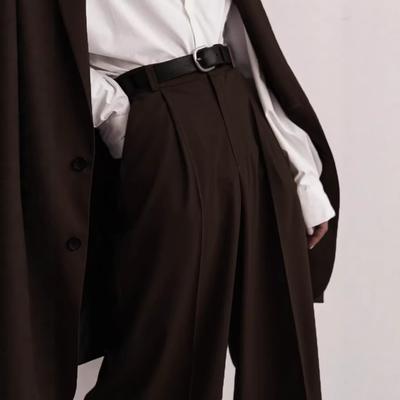 Simple High-end Suit Wide-leg Pants for Women, Spring, Commuter Workplace High-waisted Casual Straight-leg Pants