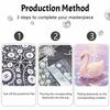 DIY Framed Pearl Painting Kit Elegant White Swan Pattern Sparkling Bead Canvas Art for Living Room Decoration Wall Hanging Craft Decor