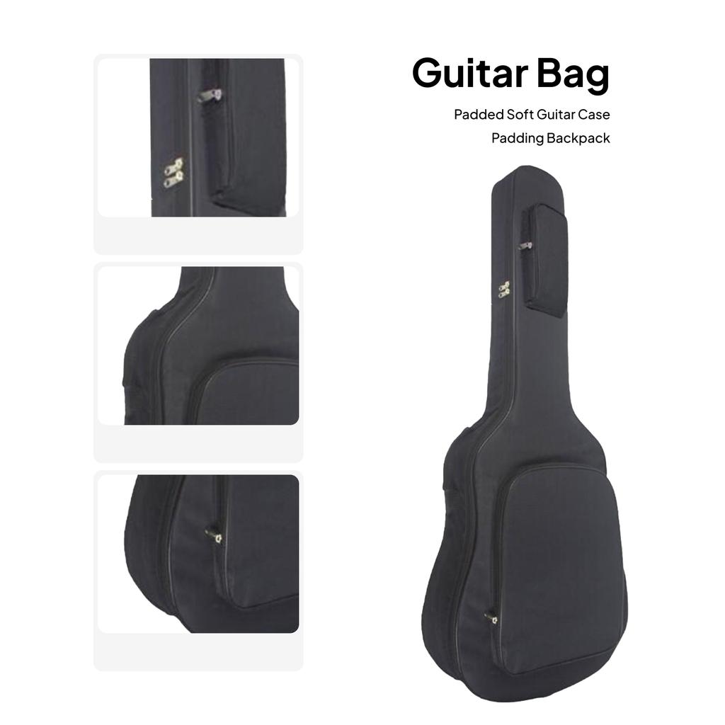 36/38 Inch Oxford Cloth Guitar Bag Thick Padding Acoustic Guitar Case Gig Bag with Zippers for Performance Carring Case