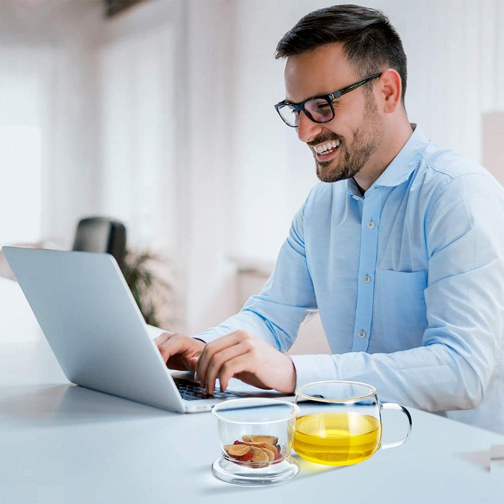 350ML Tea Cup Transparent Glass With Lid Filter Whiskey Cocktail Glass Ice Coffee Cup Mug Wine Beer Glass Drink Water Drinkware