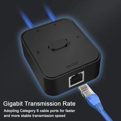 2 portos 1000 Mbps Gigabit hálózati kapcsoló RJ45 kapcsoló hálózati elosztó kábelhosszabbító választó tápellátás nélküli 2 utas adapter csatlakozó
