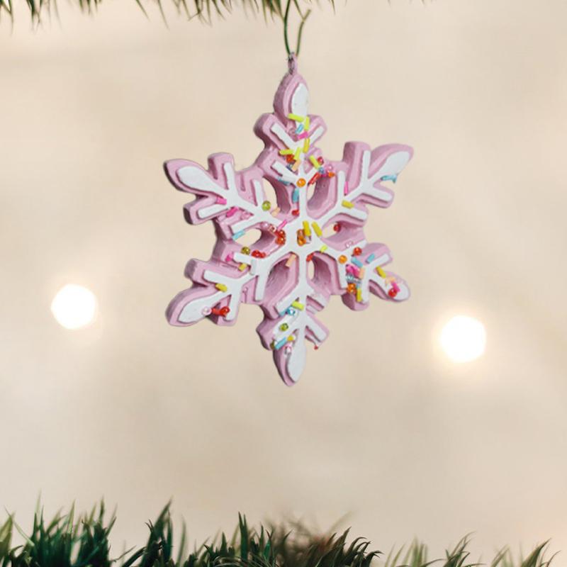 

Розовые снежинки Рождественские украшения 2024 года Украшение интерьера для дома Милый домик из смолы Новогоднее украшение для рождественской елки 2025 года