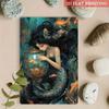 Vintage Mermaid Metal Tin Sign Red Hair Ocean Waves Bedroom Decor 20x30cm