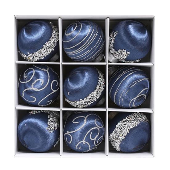 9 Pcs 3.15 Inch Christmas Ball Ornaments Glitter Sequin Xmas Hanging Foam Ball Decorations for Wedding Party Holiday Home Office Decor