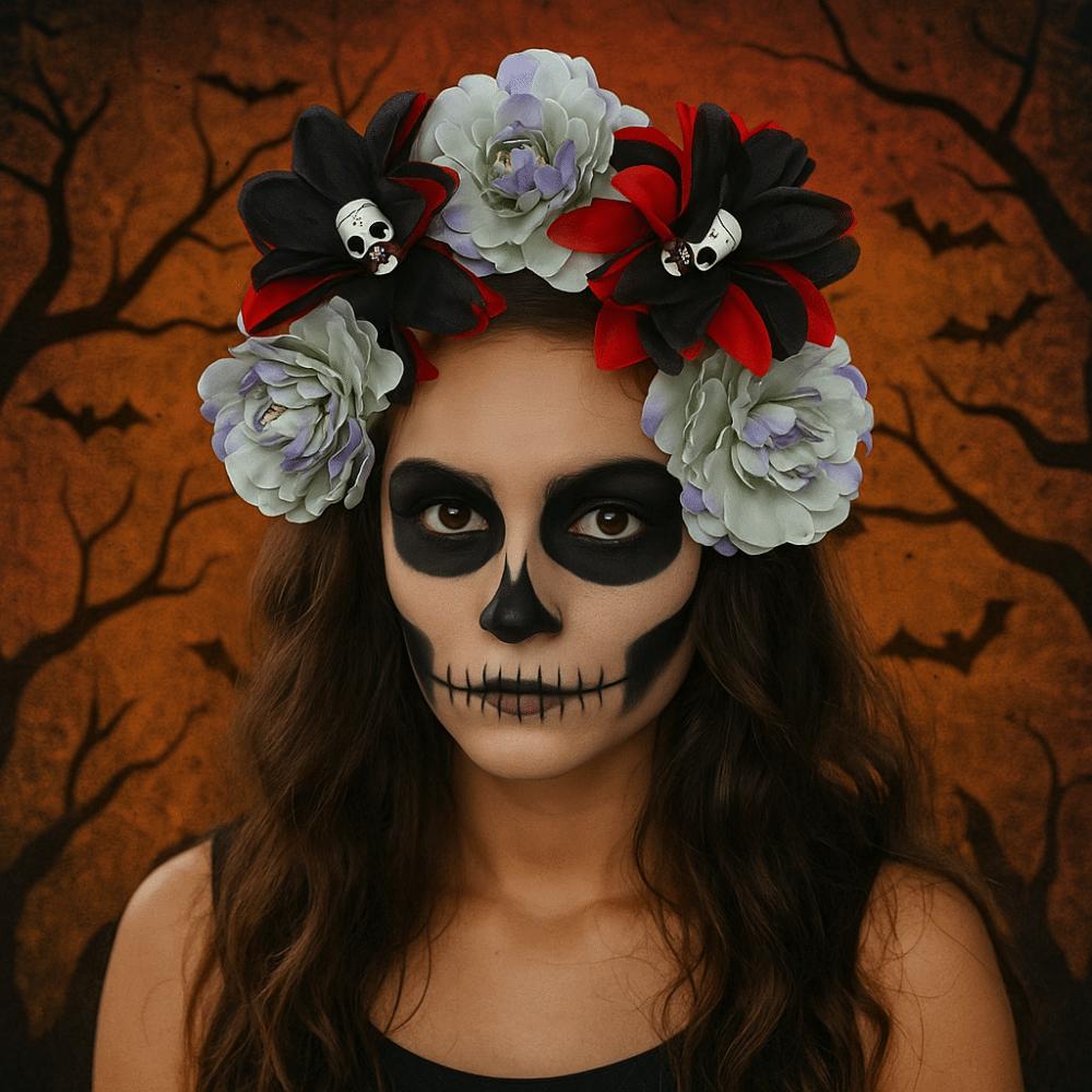 Exaggerated Halloween Hair Hoop Simulation Flower Gothic Flower Hairband  Cosplay