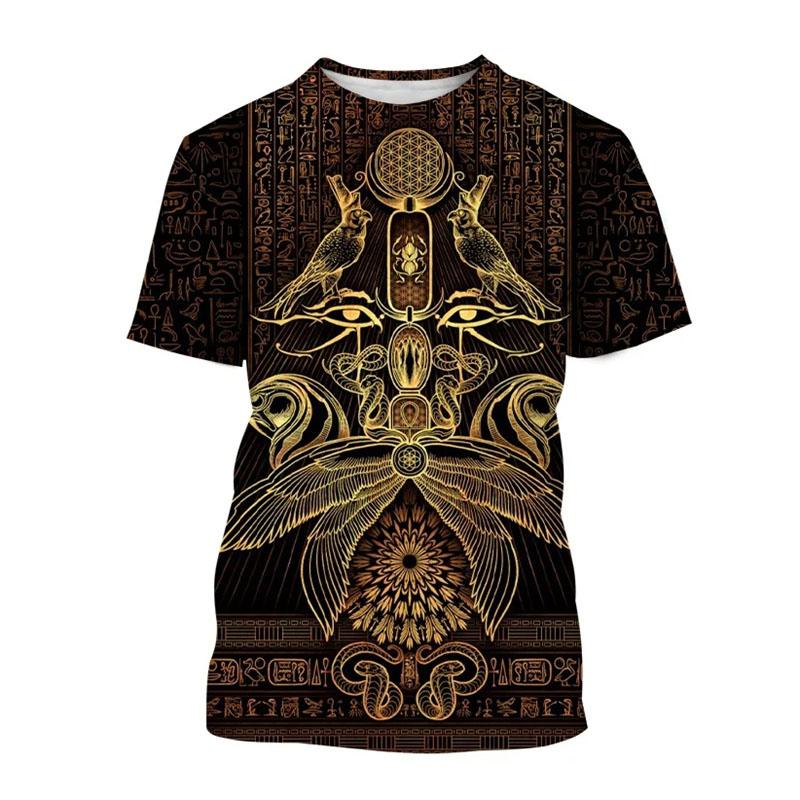 3D T-Shirt Ancient Egyptian God Eye Of Egypt Printing Short Sleeve Tops Men Harajuku Streetwear Oversize T-Shirts Size XS-6XL