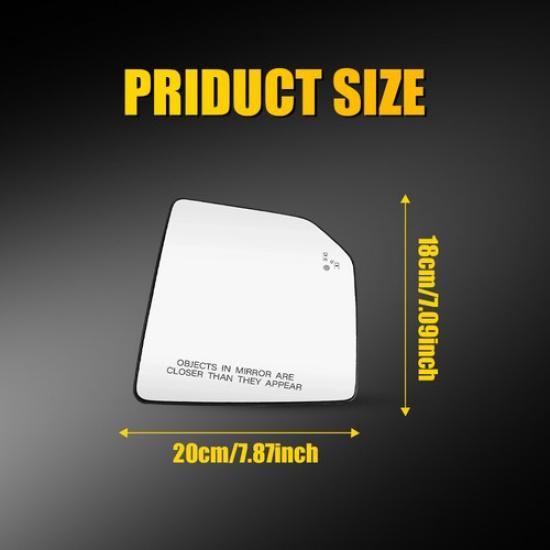 Mirror Glass Heated Blind Spot For 2015- Ford F150 Passenger Side FO1325141