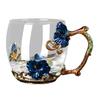Emaille Glas Tassenset Muster Glas Tasse mit Löffel Emaille Tasse Milch Zitrone Blume Schmetterlinge Tasse