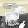 Compact Double Layer Ice Cube Tray With Lid And Bin, Pull-Out Ice Drawer With Portable Handle, Kitchen Accessories, Gadgets