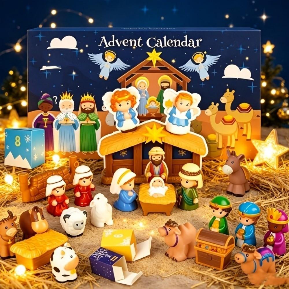 Resin Doll Christmas Advent Calendar Nativity Scene Advent Calendar Winter Party