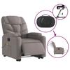 Electric Massage Recliner with Rising Function Taupe Fabric