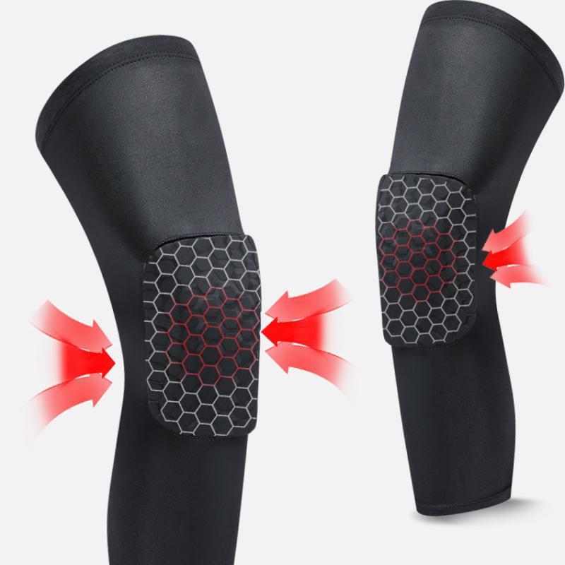 1PC Basketball Knee Protector Compression Sleeve Honeycomb Foam Pads Brace Kneepad Fitness Gear Volleyball Support