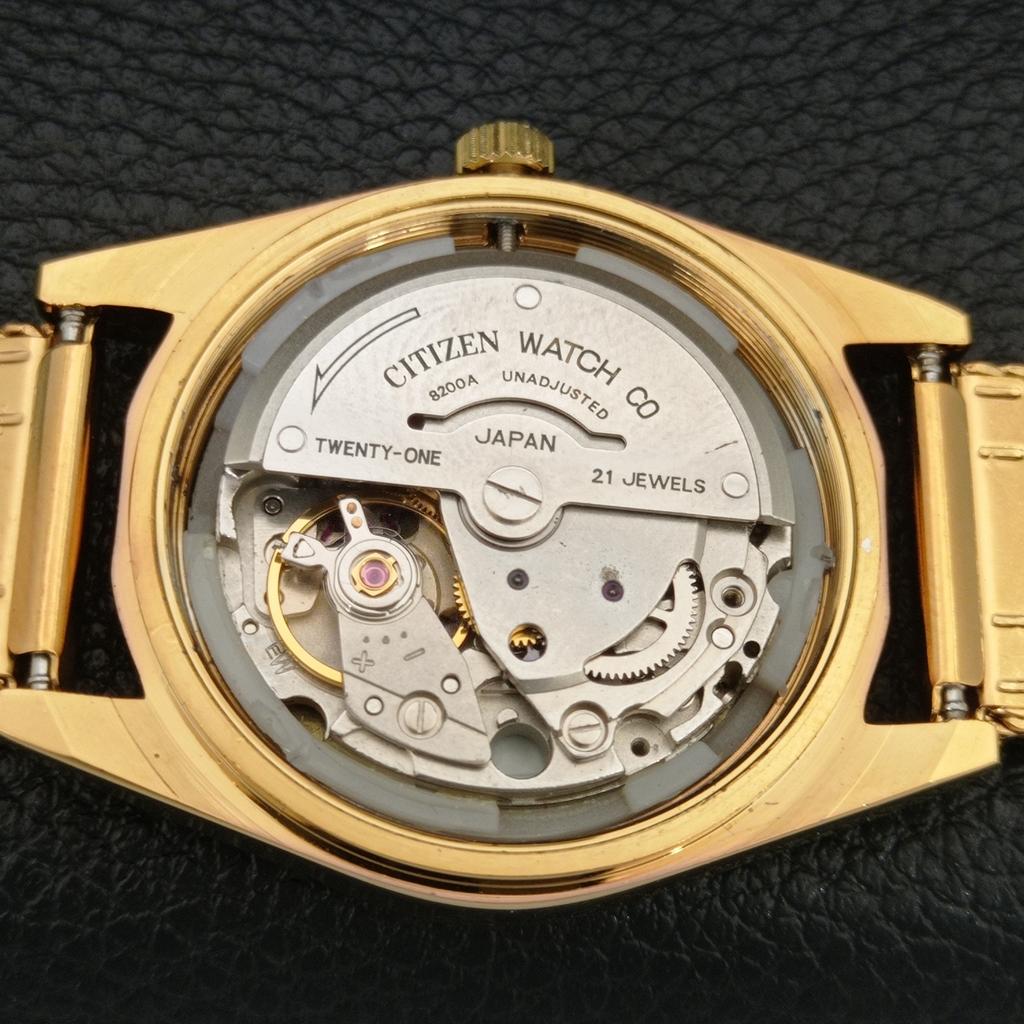 VINTAGE CITIZEN AUTOMATIC 8200 REFURBISHED JAPAN MENS BROWN DIAL WATCH a445336-1
