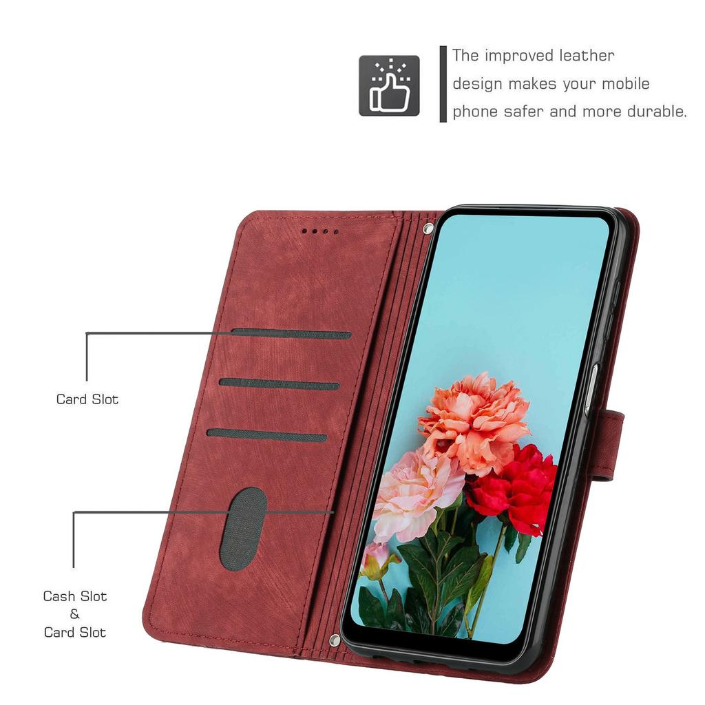 For Honor 300 Pro/300 Ultra Case Imprinted Lines Leather Phone Cover Folding Stand