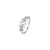 Leaf Women's Trendy Korean-Style Light Luxury Open Ring - Cold Tone Fashionable Index Finger Accessory