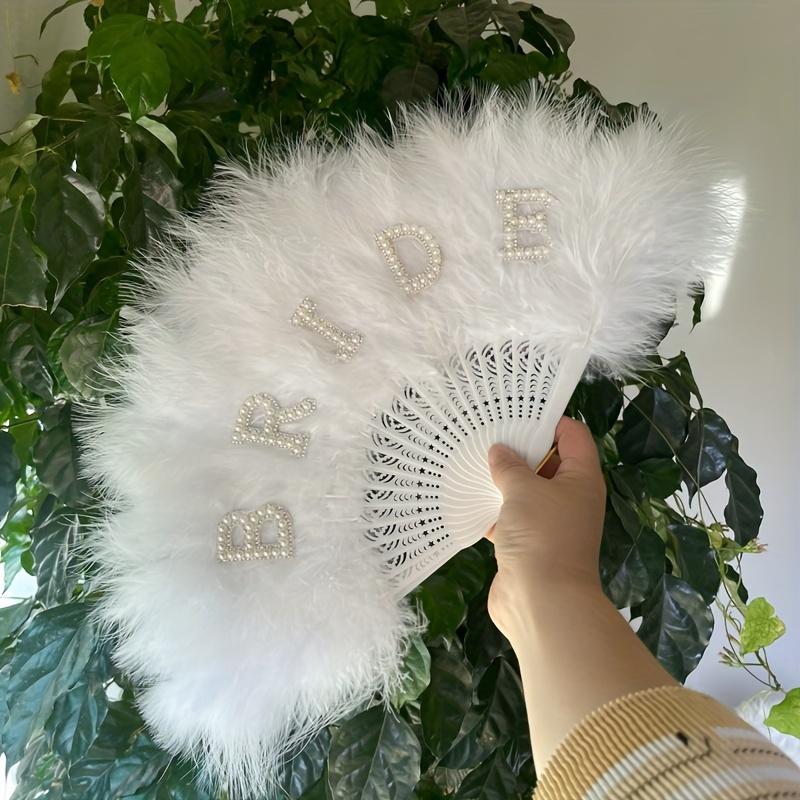 1pc Elegant Feather Hand Fan  Weddings  Parties Versatile Photo Prop Home Decor - Ideal Anniversary  Gift