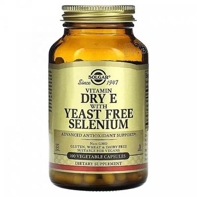 Vitamin Dry E mit hefefreiem Selen, 100 pflanzliche Kapseln