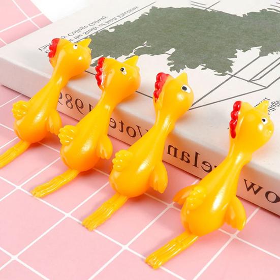 10 stk Sprettert Kylling Finger Leke for Barn Morsom Mini Flygende Gummiender Klassepremier Morsomme Strømpefyllere Godteposer Pinatafyll Fest