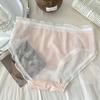 Girl Pure Desire Wind Satin Underwear Summer Thin Sweet Mesh Women's Triangle Panties