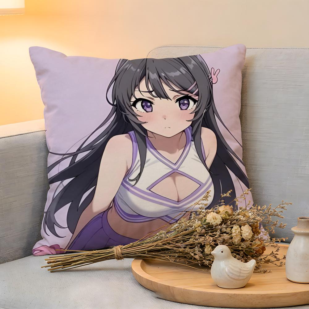 Cushion Cover  Linen  SkinFriendly Soft Decorative Case For Sofa Home Decor Sexy Anime MMai Sakurajima Pillow cover