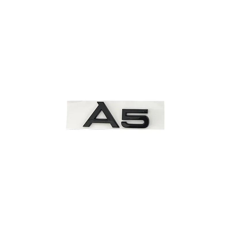 for S A5 2010-2019 2020-2024 2.0T S Line Quarrto Sticker 4Ring ABS 192mm 273mm 249mm Car Front Emblem Rear Trunk Decoration